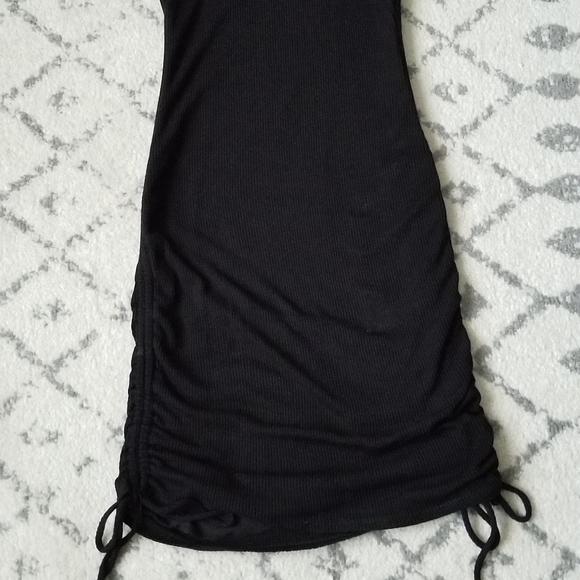 Windsor Ribbed Cinched Black Tank Dress Sz L - Picture 9 of 13